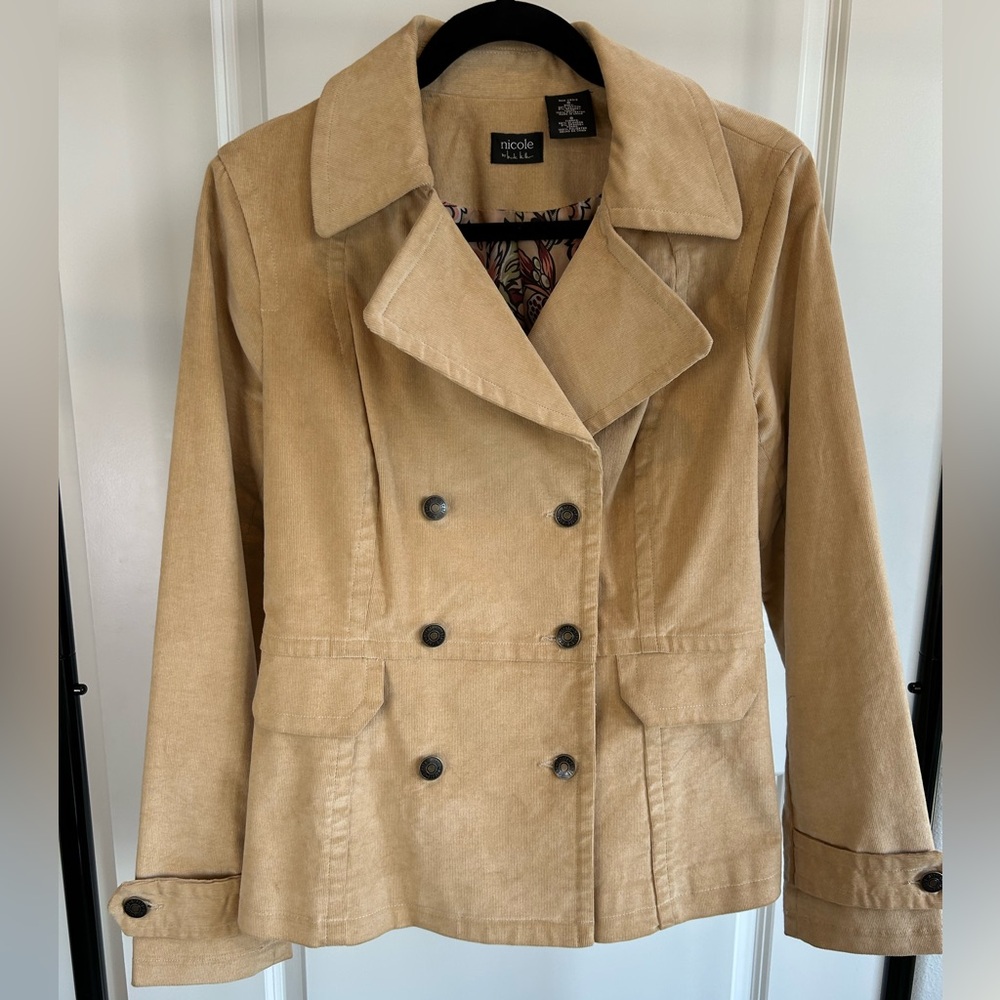 Nicole Camel Double-Breasted Pea Coat